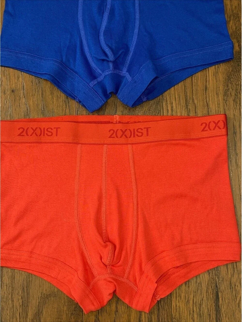 Set of 2 NEW 2(X)IST Cotton Stretch Boxer Briefs Size M Red Blue 2xist
